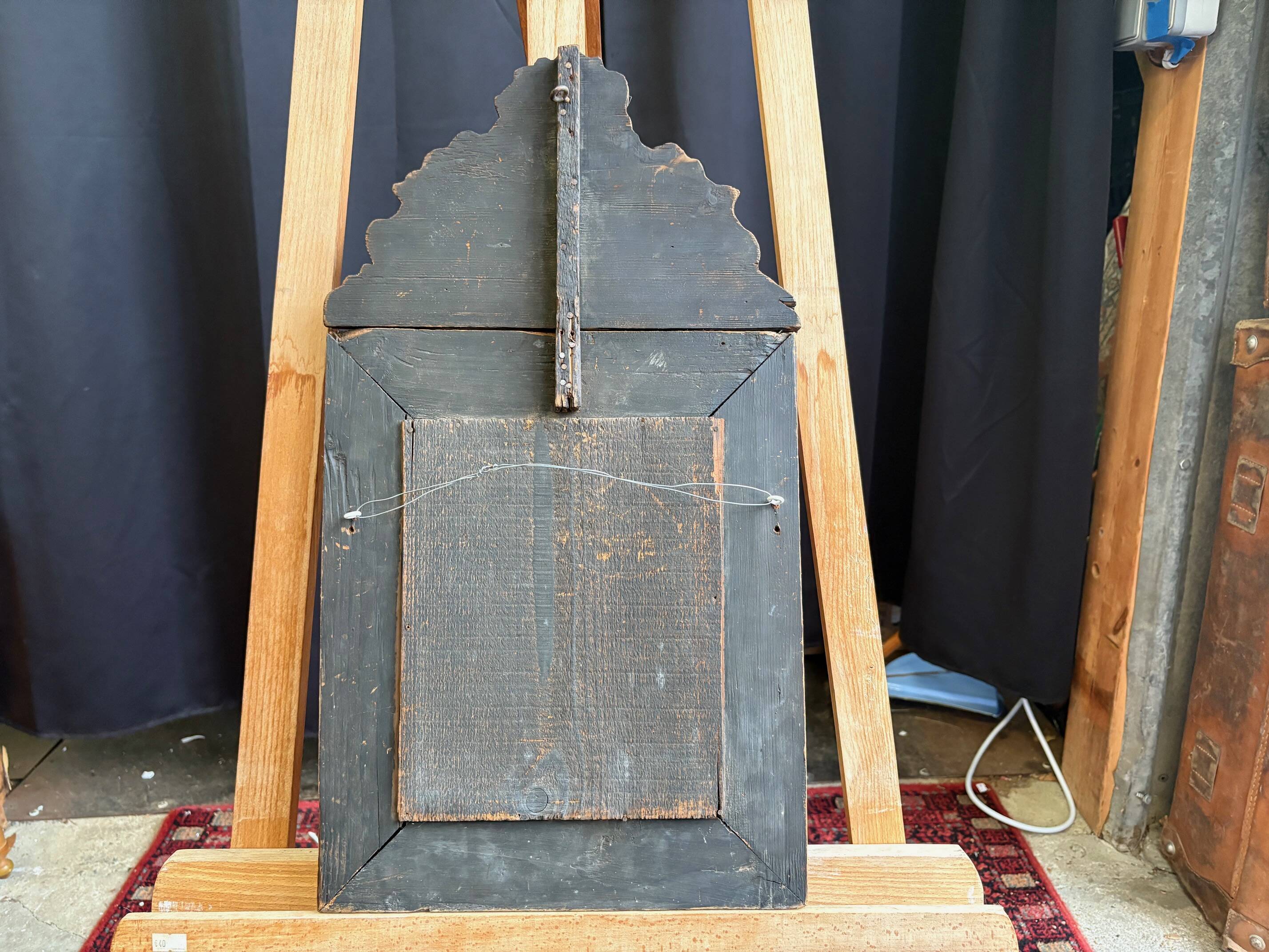 Napoleon III style mirror with gilt brass side panels