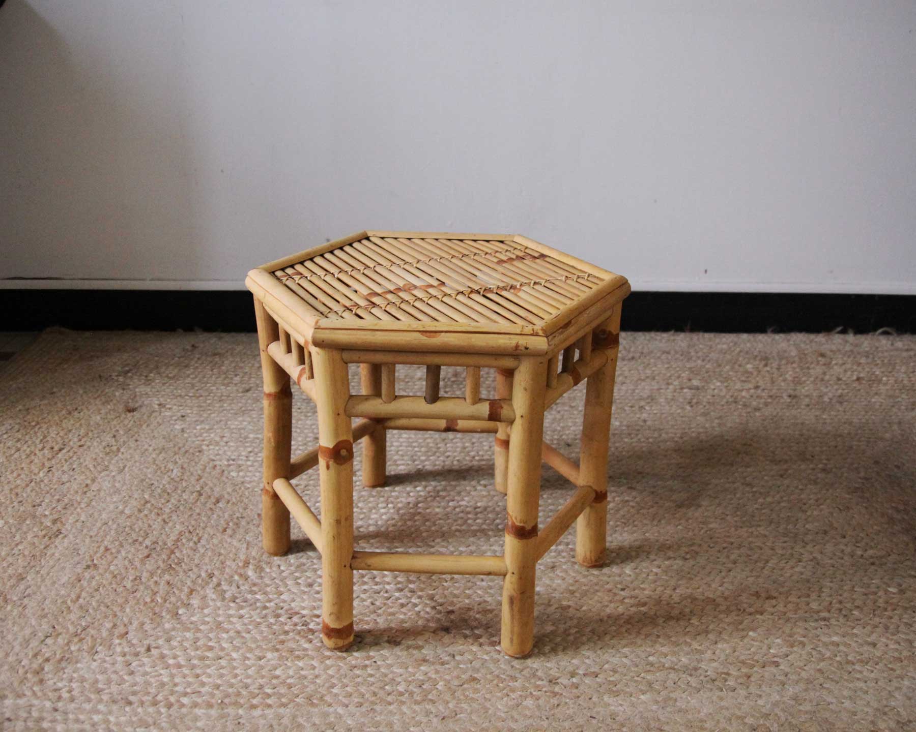 Octagonal bamboo table