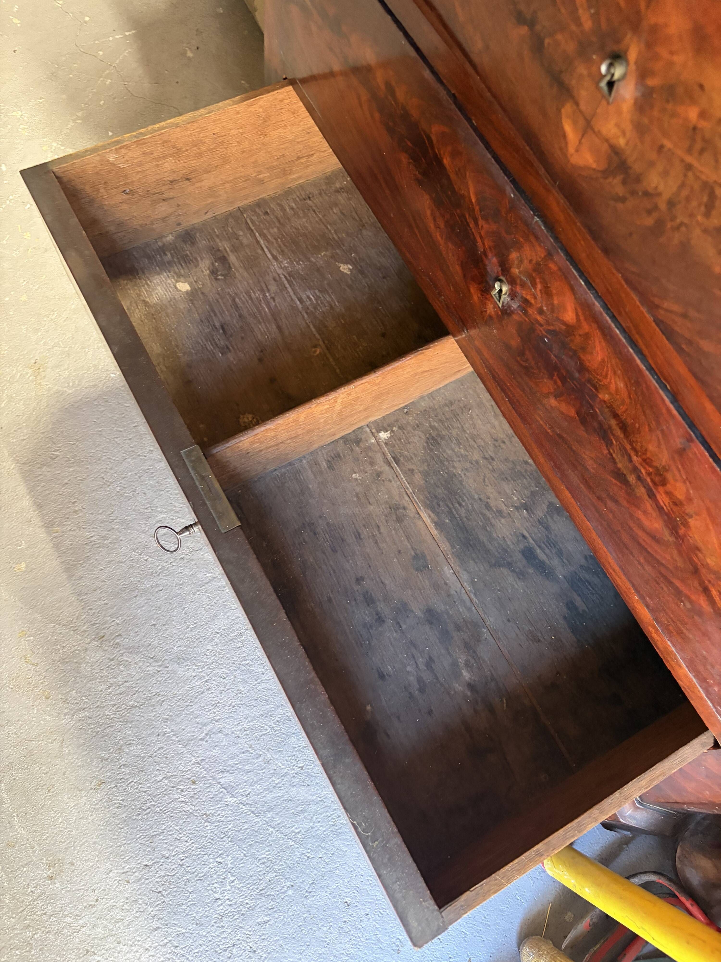 Louis-Philippe mahogany railway toilet commode