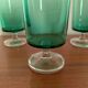 4 stemmed glasses in emerald green glass – 1970s