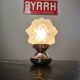 Old lamp globe opalescent glass rare model Ø 18 cm ART DECO 1930 POLYEDRE 96 faces STARS