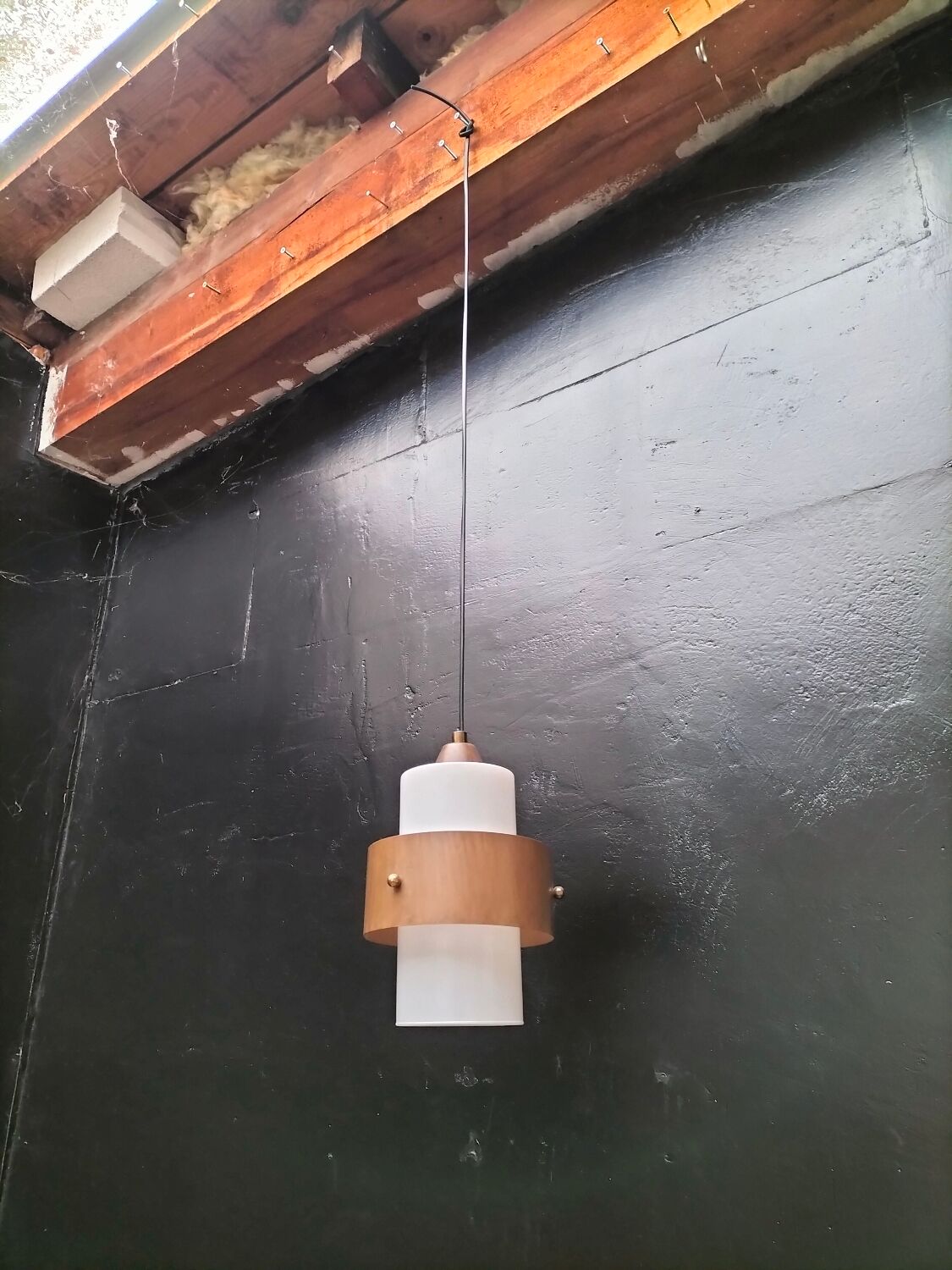 Vintage glass pendant light