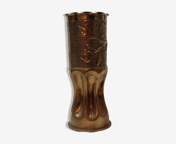 Vase douille d'obus, poilus de 1914/1918, première guerre mondiale