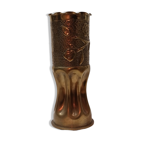 Vase douille d'obus, poilus de 1914/1918, première  guerre mondiale