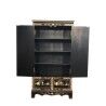 Black lacquered Chinese wardrobe with inlays