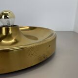 Large 39cm golden charlotte perriand style disc wall lights, germany 1960s