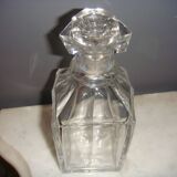 Antique crystal carafe with square base
