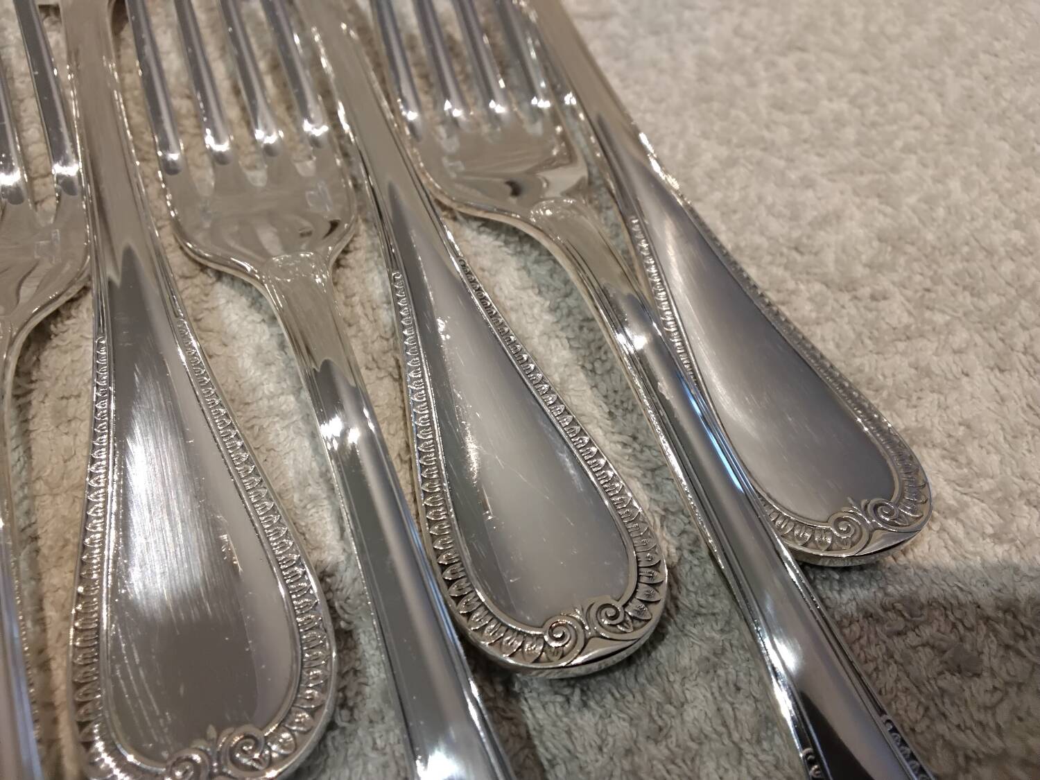 6 silver-plated table forks by Christofle Malmaison