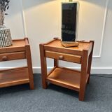 Pair of brutalist bedside tables
