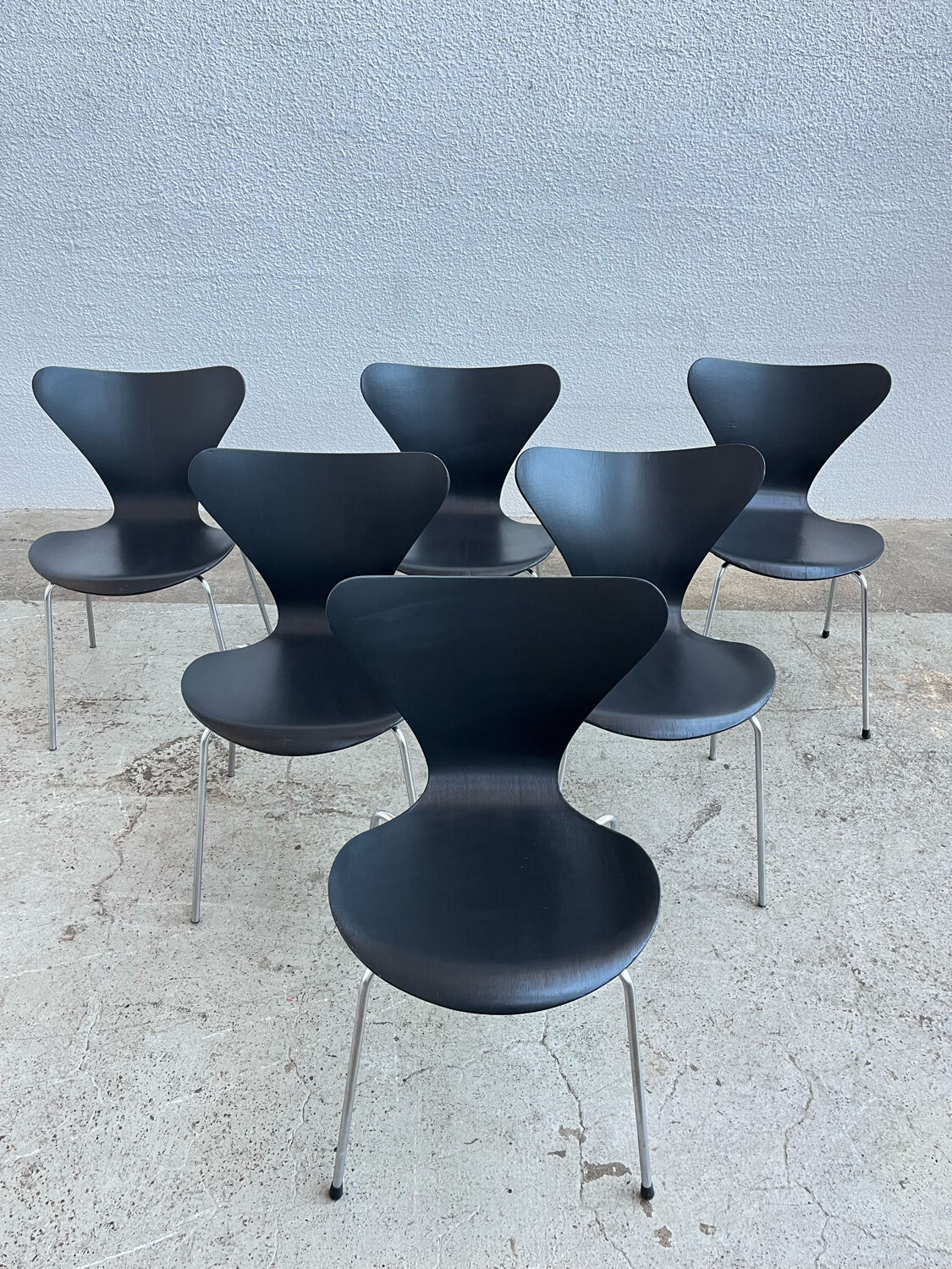 6 Series 7 chairs by Arne Jacobsen for Fritz Hansen
