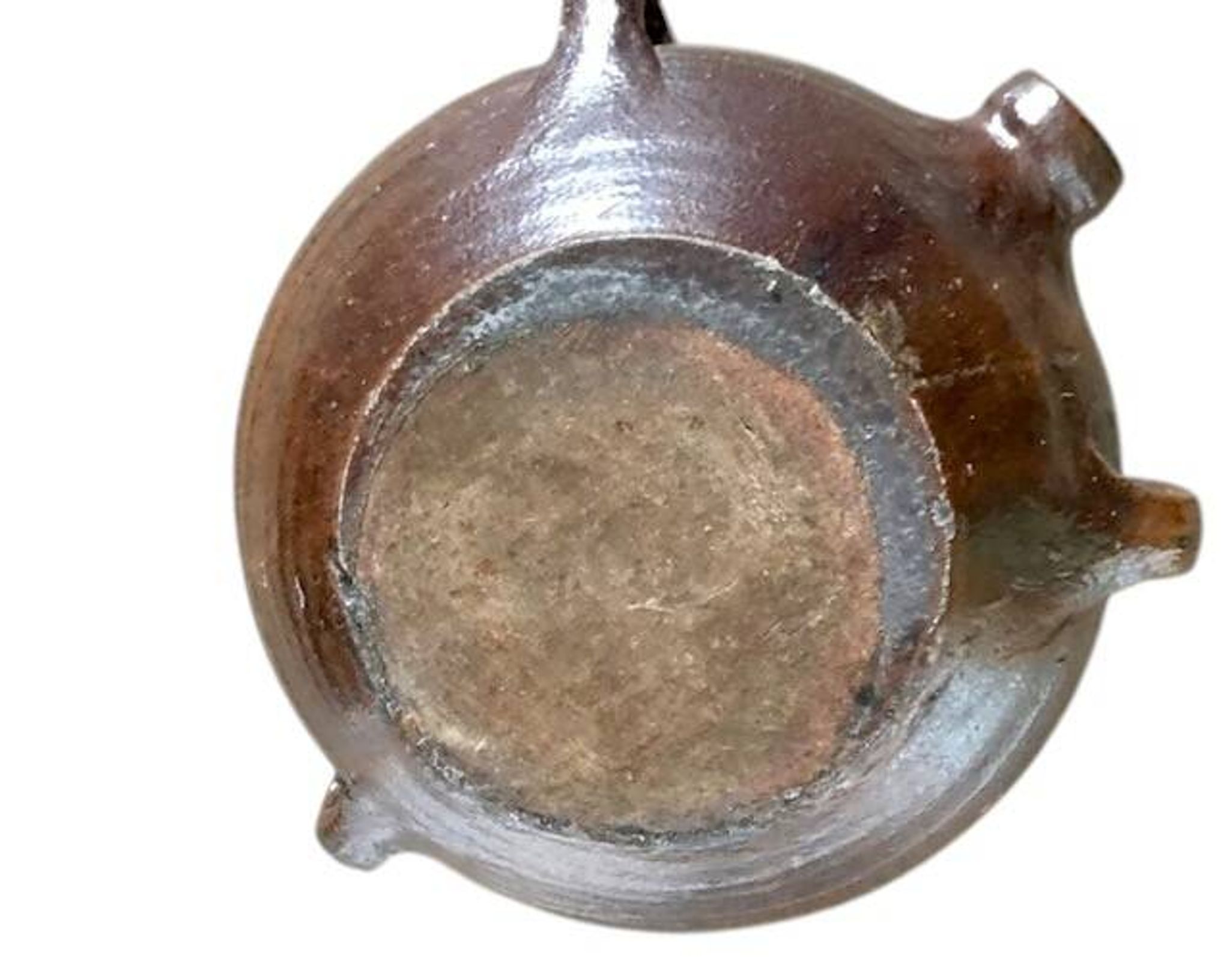 Old stoneware flask known as a toad from the 19th century.