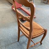 Lot de 6 chaises en chêne paillées