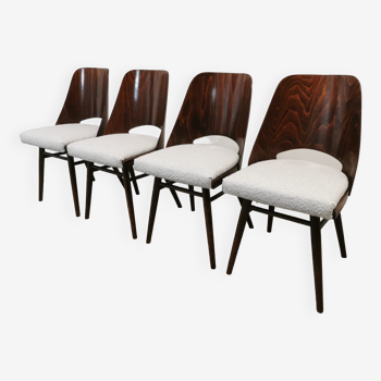 Chaises de salle à manger par Radomir Hoffman pour ton, années 1950, Set de 4