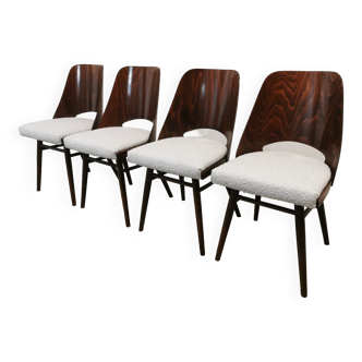 Chaises de salle à manger par Radomir Hoffman pour ton, années 1950, Set de 4