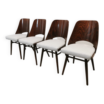 Dining Chairs by Radomir Hoffman for Ton, 1950s, Set of 4