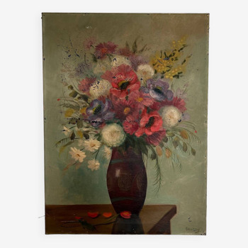 Old classic bouquet painting