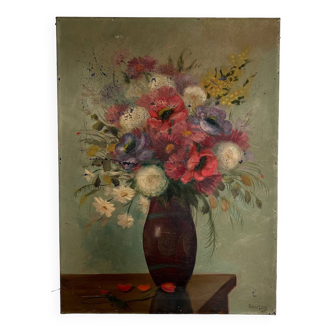 Old classic bouquet painting