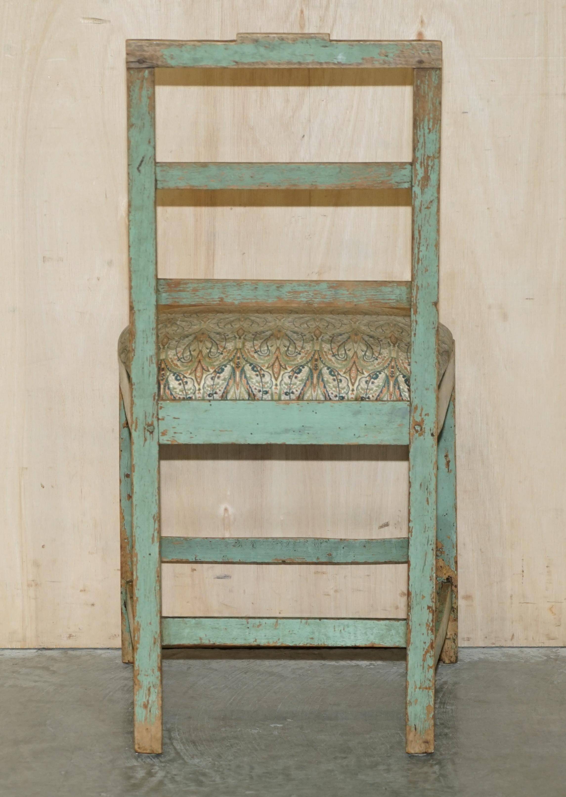 Pair of antique French chairs with original paint.
