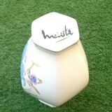 Vase with hexagonal sides Ceramic with floral decoration