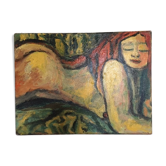 Table nude woman lying 30X40