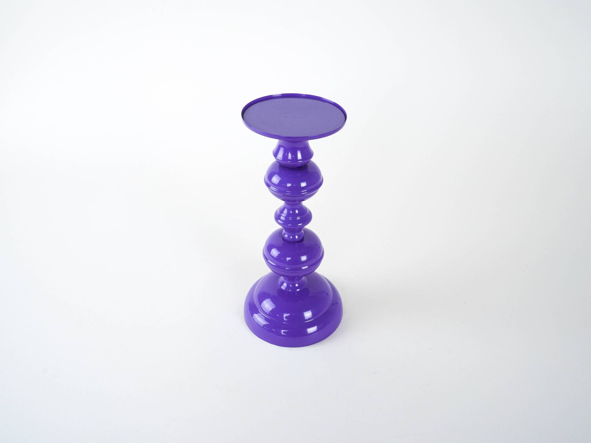 Bougeoir en métal violet, design danois, années 1970, fabriqué au Danemark.
