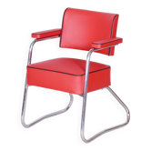 German Bauhaus Armchair in Leather attributed to G. Rohde for Mauser, 1930s