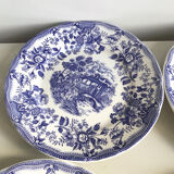 Set of blue English plates