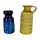 Ensemble de 2 vases multicolores en poterie Fat Lava Op Art par Bay Ceramics Allemagne, années 1970