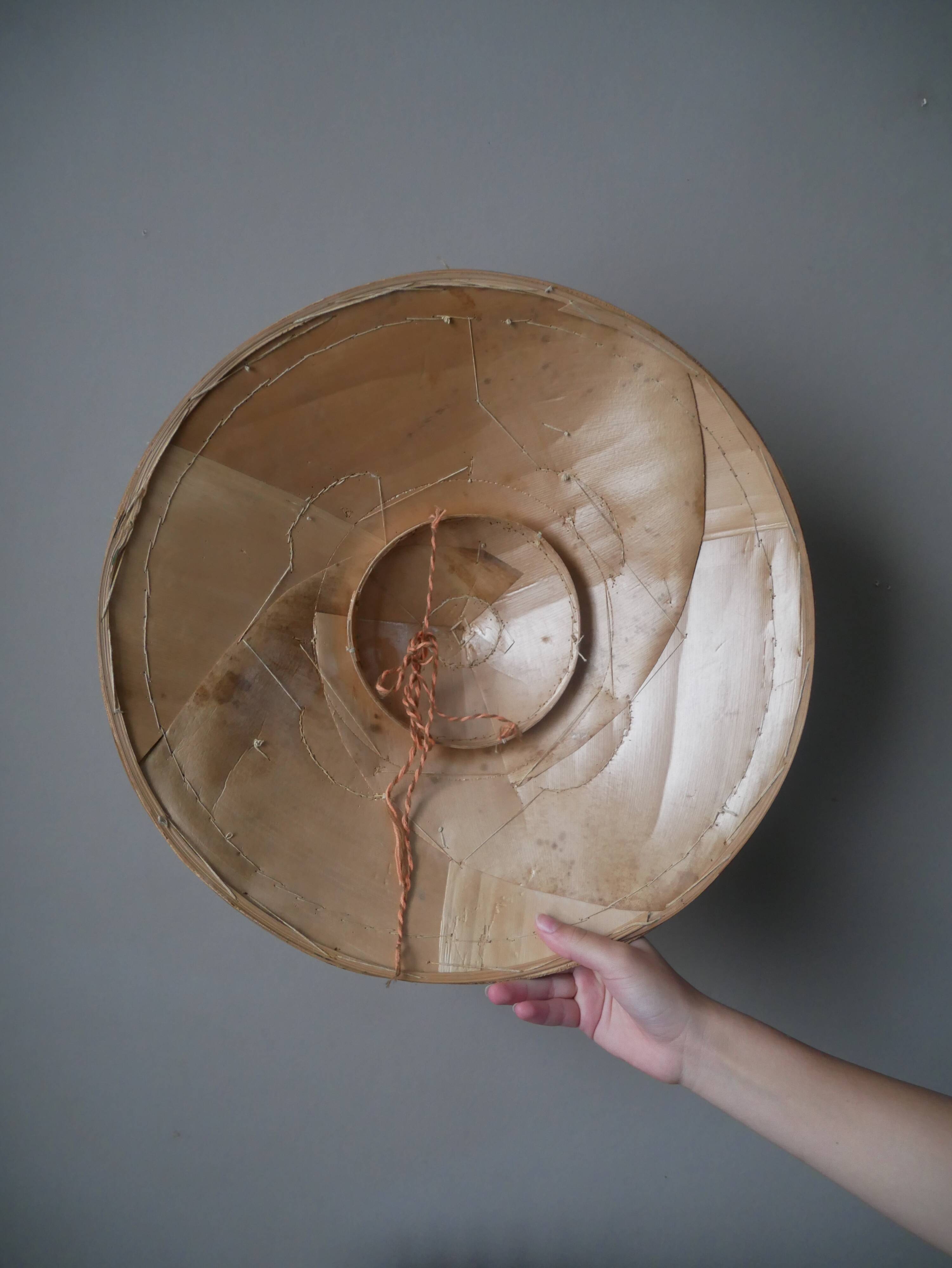 Vintage conical hat handmade Asian crafts decorative object