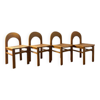 Set of 4 caned chairs Arcadia by Tagliabue di Cascina Armata, 1970-80.