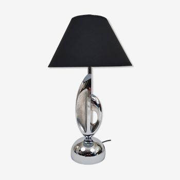 Modernist lamp in chromed metal