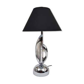 Lampe moderniste en metal chromé