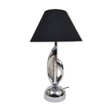 Modernist lamp in chromed metal