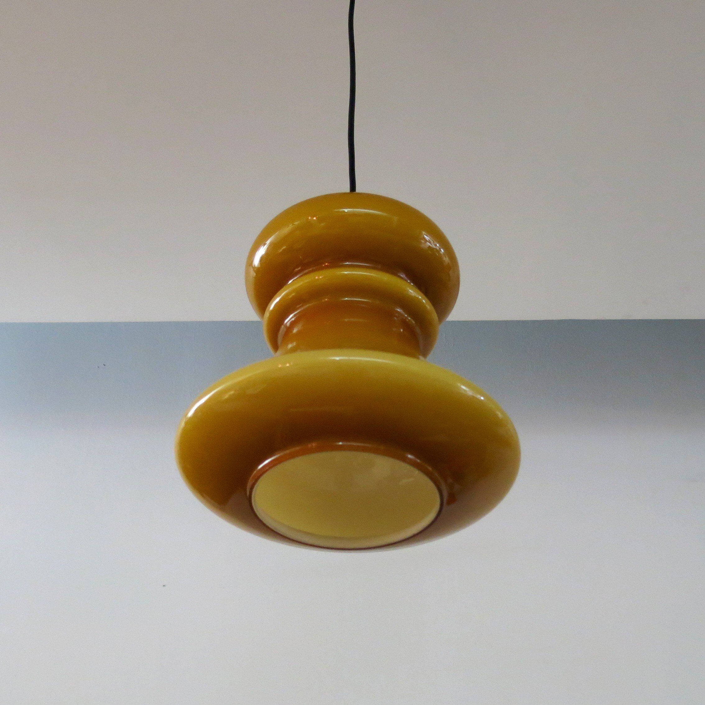 Paire de suspensions vintage en verre opalin années 1960