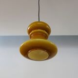 Paire de suspensions vintage en verre opalin années 1960