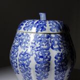 Gros pot couvert "Citrouille" Chinois céramique artisanale vintage
