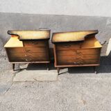 Pair of vintage bedside compass feet