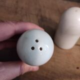 Vintage French salt and pepper shakers, in marble