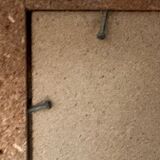 Curved half-moon console in rattan and bamboo with mirror by Vivai del Sud, Italy, 1960s.