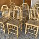 Series Of 6 Real Bamboo Chairs Circa 70