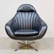 Vintage black leatherette swivel chair 'Mad men style'