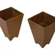 Vintage wooden planter with a minimalist, geometric design