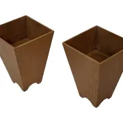 Jardinière en bois minimaliste, géométrique vintage