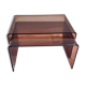 Pair of vintage smoked plexiglass nesting tables.