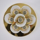 Ceiling lamp in brass and Murano glass 1970's