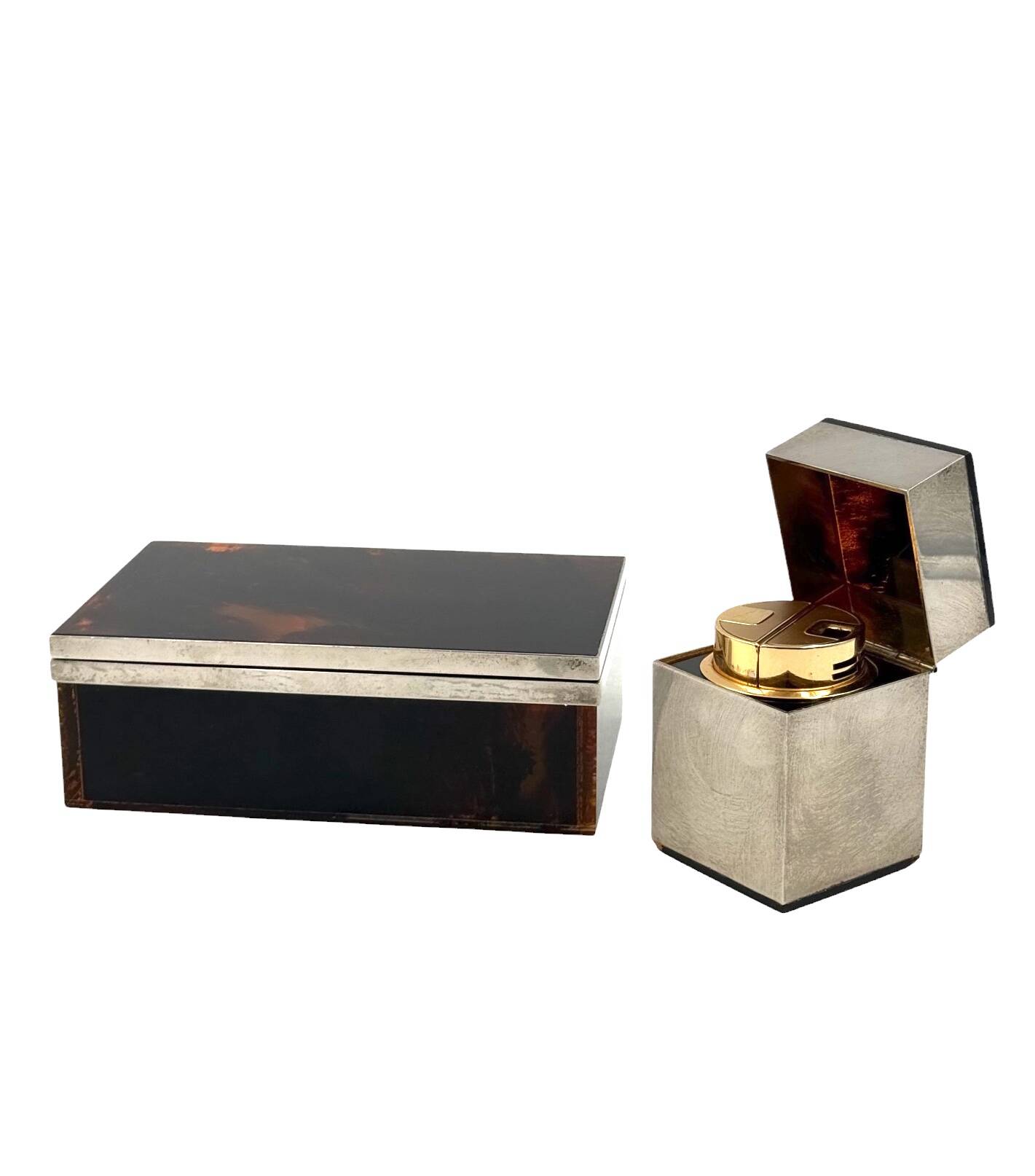 Hollywood regency luxury smoking set, Italy 1970