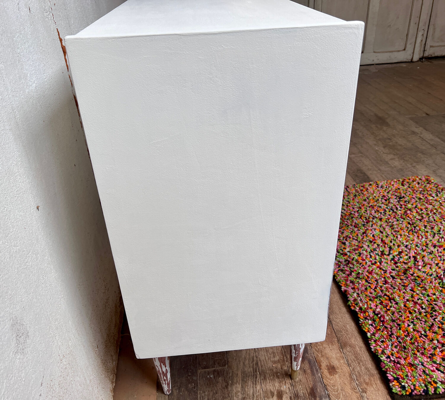 Vintage weekly chest of drawers 1950/1960 - retro - 4 drawers - compass feet - white