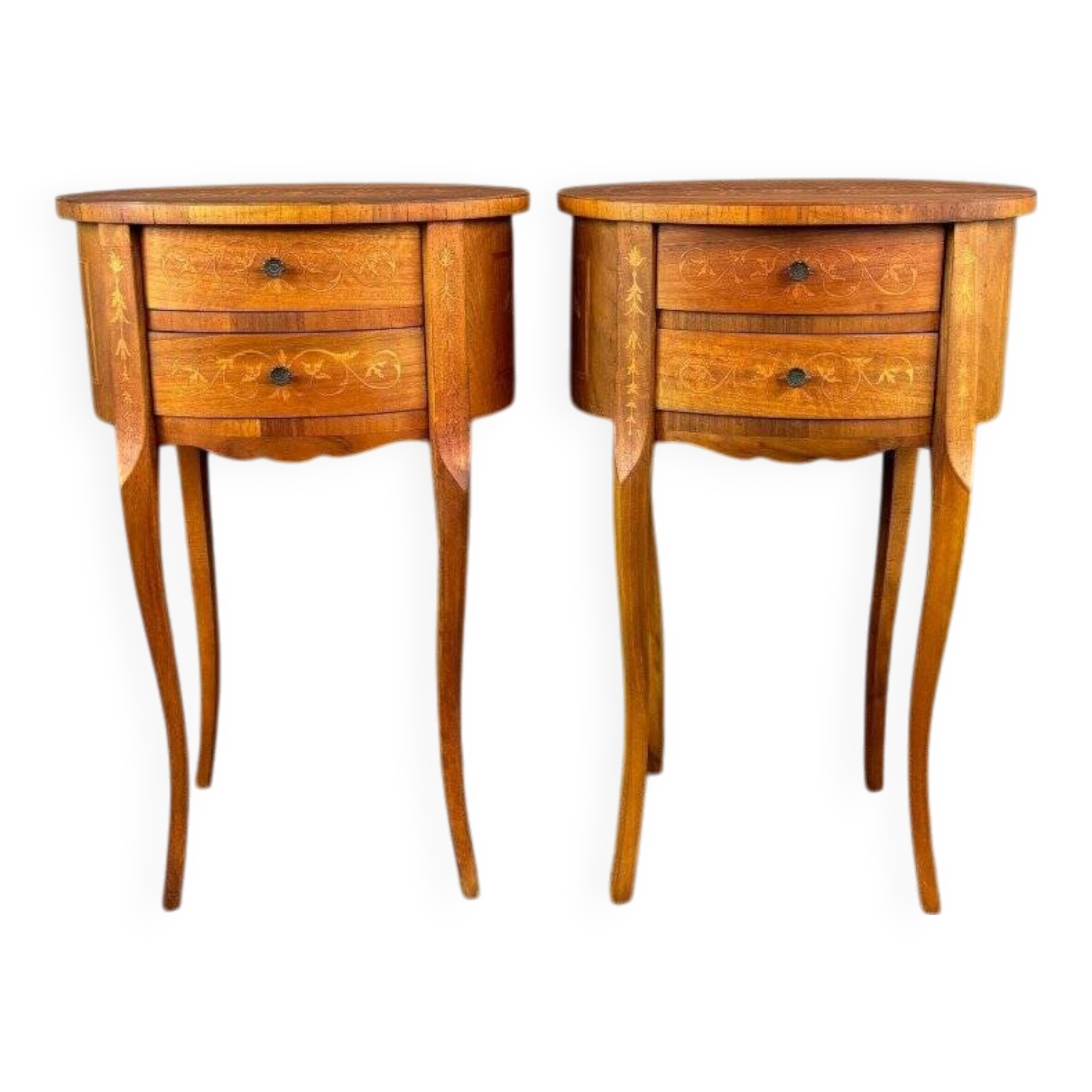 Pair of Louis XV Style Bedside Tables, Late 19th Century