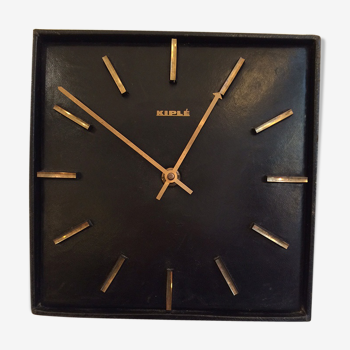 Pendule Kiplé simili cuir 1960- 70