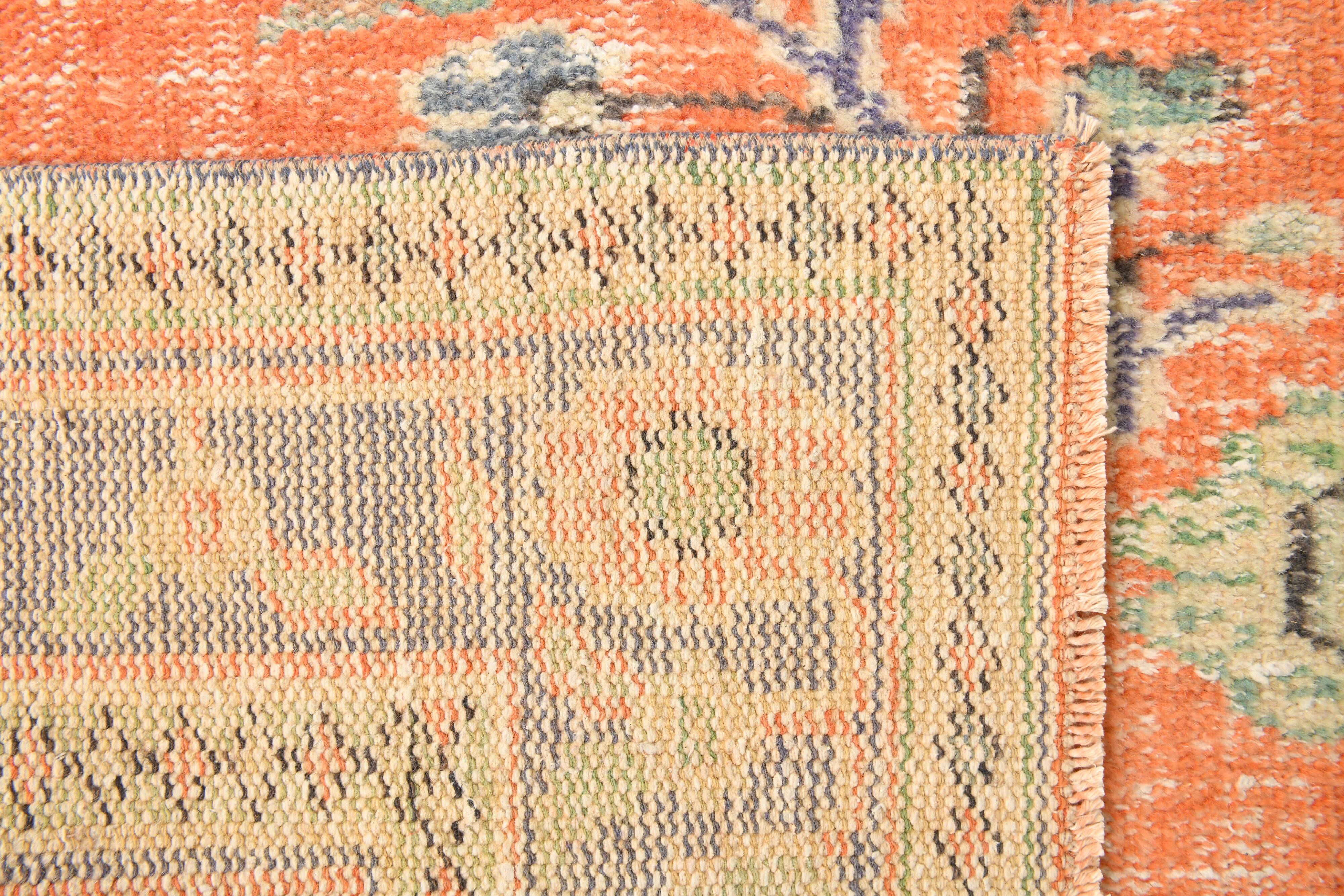 6x10 Faded Orange Classic Pattern Vintage Rug, 177x312 Cm